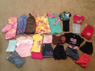 Huge Lot 26pc Spring Summer Used Clothes Baby Girl 12 Months 12mo