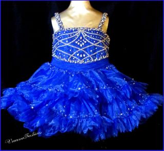 Royal Blue Little Rosie Pageant Dress Size 4 Sample NWT