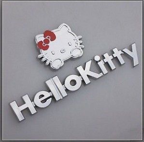 Hello Kitty 3D Decal Car Sticker 3M Metal with Letter
