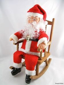 Singing Santa in Rocking Chair 13" Christmas Decoration
