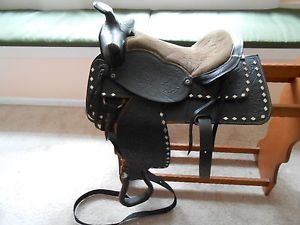 Leather Western Tooled Ralid Horse Saddle No 1523 Pat 3712024 3780494 16'' Seat