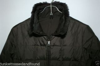 Marc New York Andrew Marc Womens Brown Down Jacket Puffer Coat Rabbit Fur L A275