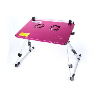 Portable Computer Desk Foldable Folding Laptop PC Bed Table w Fans Pad Tray USA