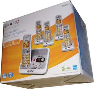 ATT T DECT 6 0 Digital 5 Handset Cordless Phone Digital Answering System EL52510