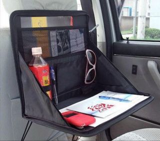 Car Back Seat Travel Meal Tray Laptop Desk Organizer Storage Bag Pocket Pouch