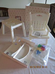 American Girl Bitty Baby Doll High Chair Activity Play Table Set Retired