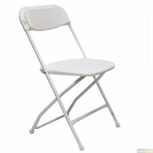 Commercial Plastic Metal Folding Chairs 8 Pack White