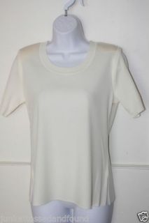 Exclusively MISOOK Womens White Short Sleeve Blouse Tee Shirt Top Sz XS 412