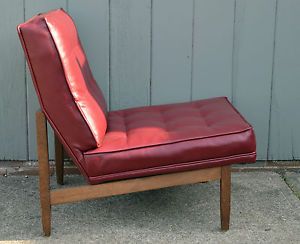 Mid Century Modern Florence Knoll Armless Chair 51w Walnut Frame Jens Risom