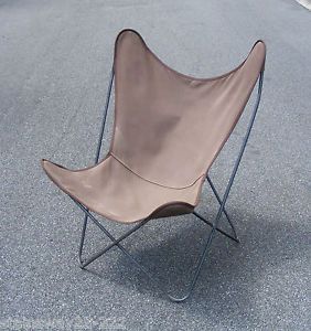 Vintage Stainless Steel Mid Century Modern Hardoy Knoll Canvas Butterfly Chair