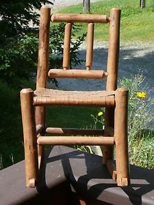 Pre WW2 Old Indiana Hickory Style Child's Wooden Rocking Chair Basketweave Seat