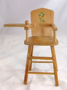 1957 Wood Strombecker High Chair 150 Vintage 8 10" Doll Like Ginny MA