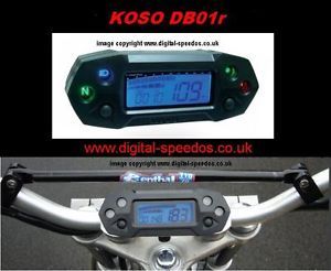 Digital Speedo Speedometer Gauge Koso DB01R Inc Yamaha Cable Drive Adapter