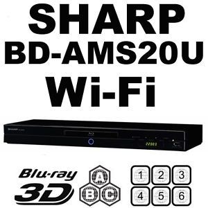 New Sharp 3D BD AMS20 Wi Fi Multi Zone All Region Code Free DVD Blu Ray Player