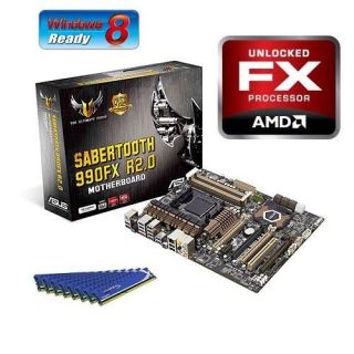 AMD FX 8320 Eight Core CPU Asus 990FX Motherboard 32GB DDR3 Memory RAM Combo Kit