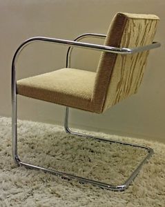 Mies Van Der Rohe Original Mid Century Modern Chrome Tubular Chair Thonet