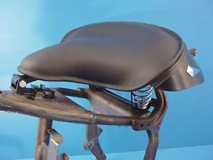 Brand New Black Leather Harley FXST Police Solo Seat 5" Spring Mount Kit