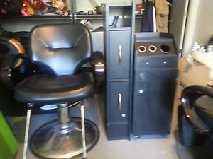 Salon Equipment Matching Styling Chair Station and Rolley Cart Combo