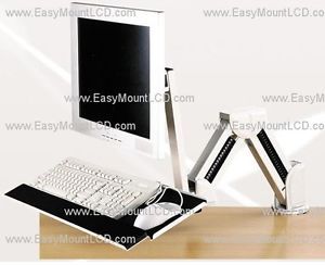 LCD Monitor Keyboard Stand Desktop Wall Mount Beige