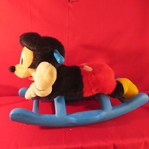 Mickey Mouse Plush Musical Rocker Rocking Horse Toy Disney Vintage Chair