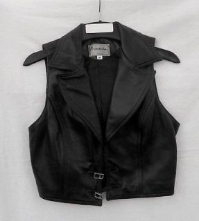 Armenta Womens Black Leather Vest Size Medium New