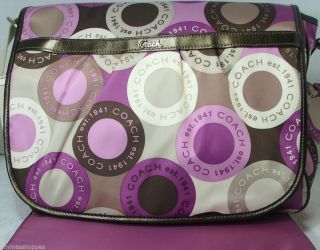 Coach Baby Bag Snaphead Pink Circles Tote Diaper Bag $398 Messenger