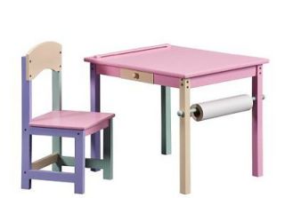 Art Desk and Chair Set Kids Room Activity Fun Table for Beginning Artists