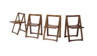 Set of 4 Danish Mid Century Modern Folding Chairs