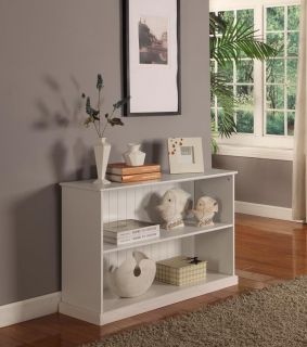 Kings Brand White Finish Wood 2 Tier Bookcase New