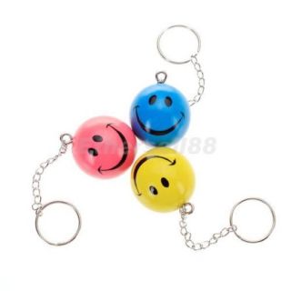 3X Key Ring Happy Smiley Face Ball Charm Pendant Key Chain Perfect Gift Choice