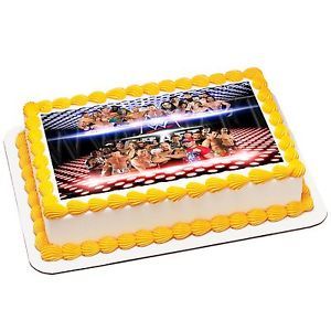 WWE Wrestling Edible Birthday Party Cake Image Topper Decoration 8 5"x10 75"