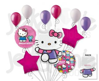 11 PC Lot Summer Time Hello Kitty Balloon Bouquet Decoration Birthday Girl Party