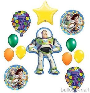 7th Birthday Buzz Lightyear Balloons Party Supplies Disney Toy Story Seventh 7
