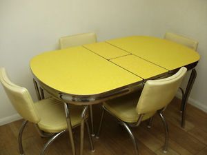 Vintage 1950s Formica Chrome Kitchen Table Chairs Los Angeles