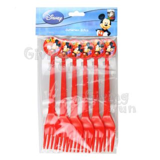 Authentic Disney Mickey Mouse Birthday Party Supplies 6X Child Fork