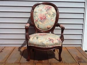 Anthropologie Victorian Ralph Lauren Fabric Upholstered Chair Cottage Chic