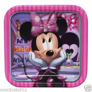 Disney Minnie Mouse Dream Party Square Dessert Plates 8ct Party Supplies