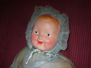 Antique Composition Baby Doll with All Original Clothes Stuffed Body