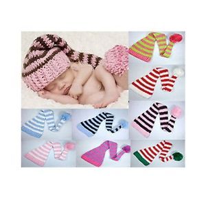 New Warm Newborn Baby Crochet Knit x mas Beanie Hat Girl Boy 0 6 Month 8 Colors