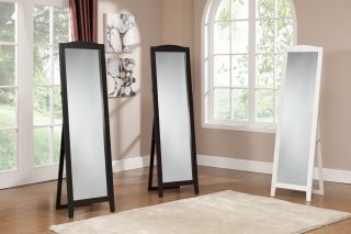 Kings Brand Black Cherry White Finish Wood Frame Floor Standing Mirror New