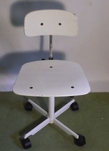 Vintage Danish Modern Kevi White Swivel Desk Chair by Jorgen Rasmussen Denmark