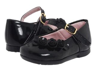 New Pampili 04 657 Flats Toddler Girls Shoes Mary Jane Black Rosettes Size 4M US