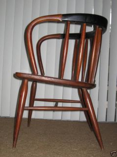 Tomlinson Furniture Sophisticates Arm Desk Chair Custom Wood Leather Mid Century