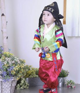 HANBOK Dolbok 1st Birthday Korean Korea Dress Baby Boy Multicolored Stripes 3035