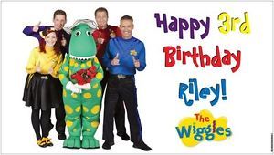 Custom Vinyl The Wiggles Birthday Party Banner Decorations with Child's Name