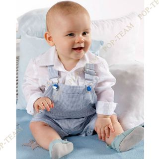 Boys Kids Baby 0 3Y 2pcs Top Shirt Belt Trouser Outfit Set Clothing FT27