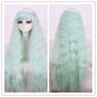 USA Warehouse Women 90cm Long Rhapsody in Mint Wave Cosplay Party Hair Wig C46