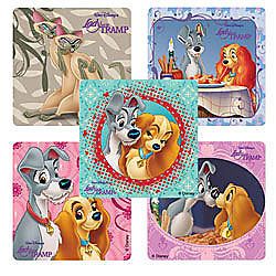 15 Disney Lady and The Tramp Stickers Party Favors Teacher Supply