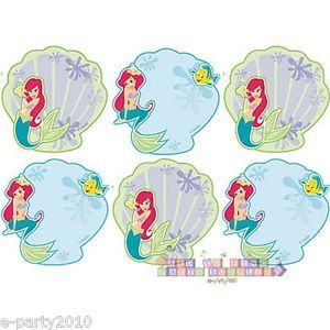 6 Ariel Little Mermaid Sticky Notes Disney Princess Birthday Party Supplies