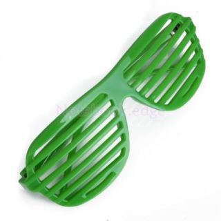 2X Novelty 90's Green Shutter Shade Sunglasses Fun Sunglasses Rock Party Favor